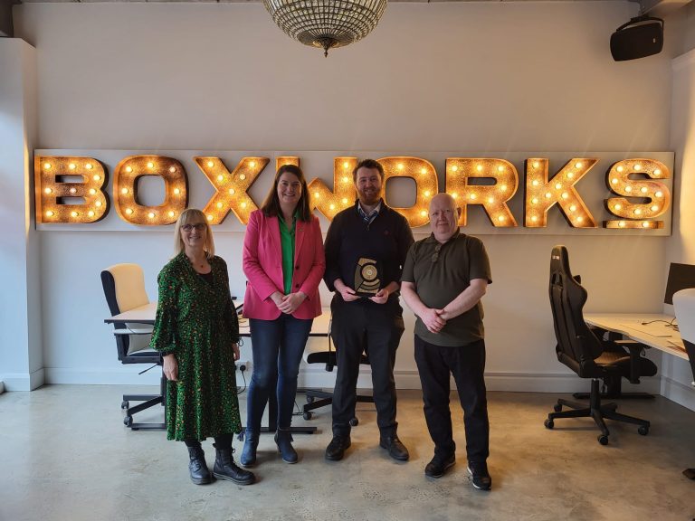 Pictured is Michael Power, founder of Greenfeed, among others at Boxworks co-working space