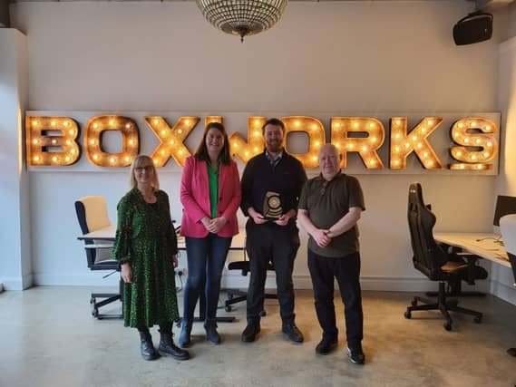 Pictured is Michael Power, founder of Greenfeed, among others at Boxworks co-working space