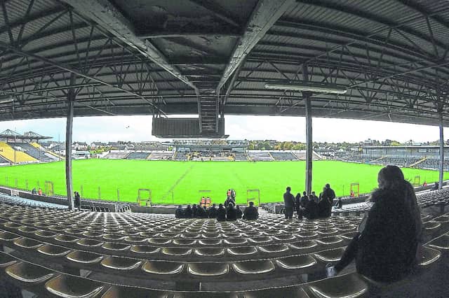 View from the new stand in Nowlan Park. Below - Michael Dempsey (right) with TJ Reid