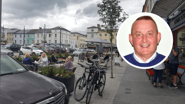 Dungarvan Town Centre and (inset) Cllr Joe O'Riordan