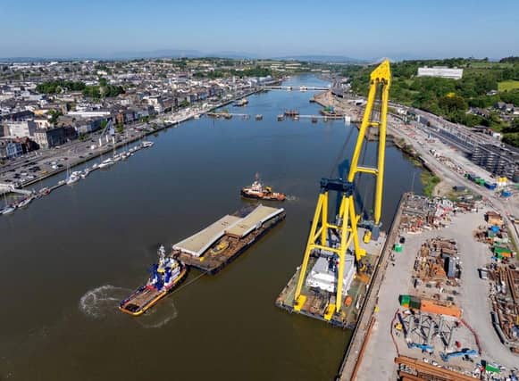 Waterford city during the construction of the sustainable transport bridge earlier this year