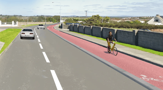 A render image of the proposed two-way cycle lane. Photo: Waterford City & County Council.