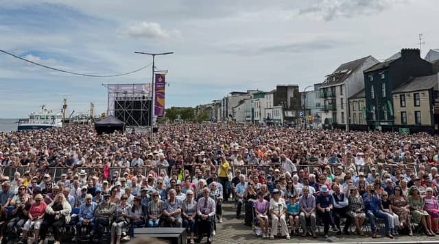 Crowds gather in Wexford for the official opening of Fleadh Cheoil na hÉireann 2025. Photo: Comhaltas.