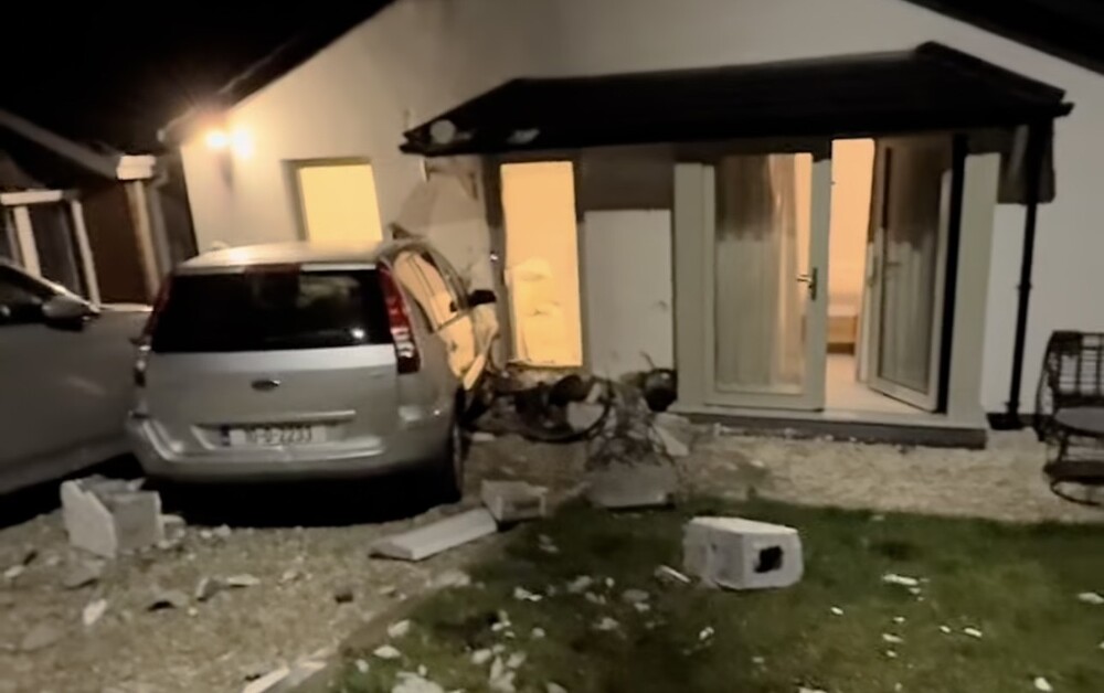 Significant damage was done to the property but thankfully the well-known designer and the driver of the car were left without injuries