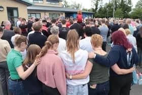 Hundreds of people have attended a vigil for Vanessa Whyte, 45, and her children, James, 14, and Sara, 13 | PICTURE: Liam McBurney/PA