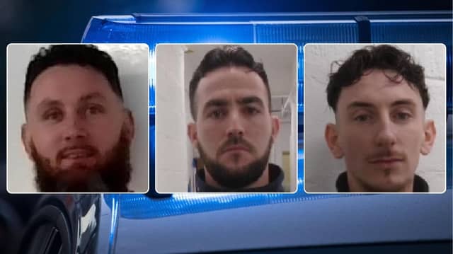 Thames Valley Police say Jason MacDonagh, Daniel Harty and Barney Casey are known to frequent a number of locations in England as well as the Republic of Ireland and Northern Ireland