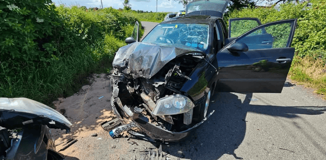 Gardai from the Laois-Offaly shared images of the collision on social media