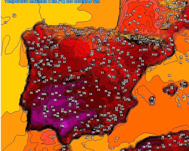 Irish tourists warned spots in Spain and Portugal to reach 40 degrees