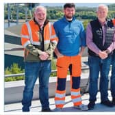 Gavin, Michael and Derek O'Hanlon with Dep. Harbour Master Capt. Ian Moriarty and Port of Waterford 1111 podcast host Tom McSweeney.