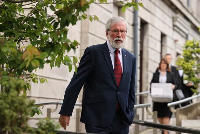 He claims a BBC Spotlight programme, and an accompanying online story, defamed him by alleging he sanctioned the killing of the former Sinn Fein official Denis Donaldson.