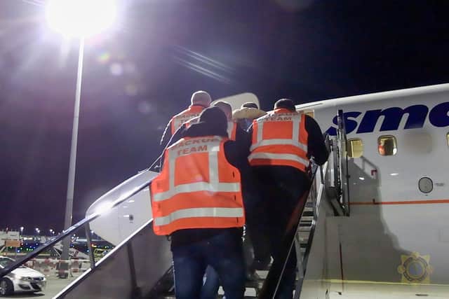 The returnees were accompanied on the flight by Garda personnel, medical staff, an interpreter and a human rights observer.