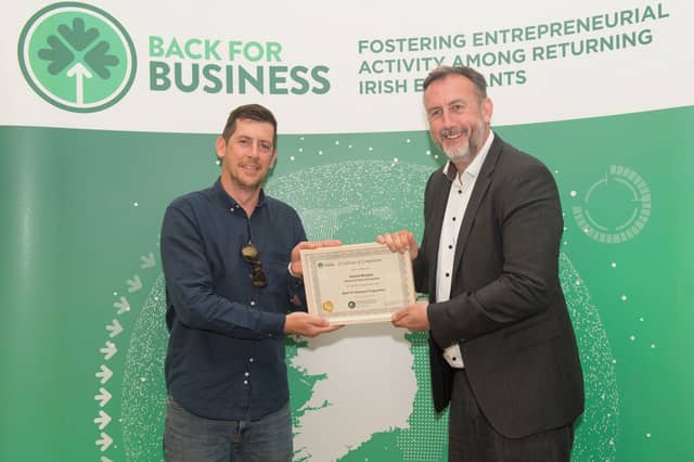Pictured: Back for Business alumni, Daniel Moylan, Overland Protection Systems, and Philip Grant, Department of Foreign Affairs.