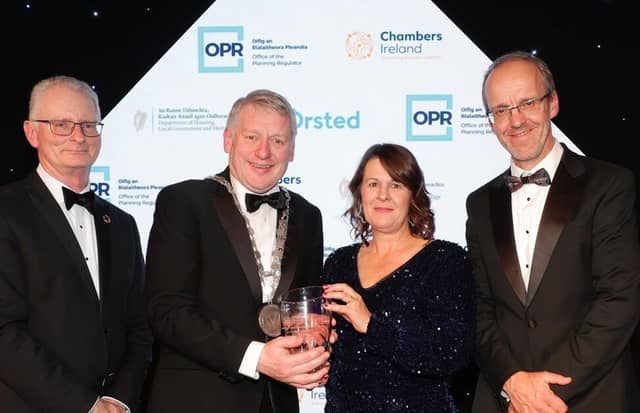 Ian Talbot, Chief Executive Chambers Ireland; Cllr Jason Murphy, Mayor of Waterford City and County; Claire Hartley, A/Director of Services and Niall Cussen | PICTURE: Chambers Ireland