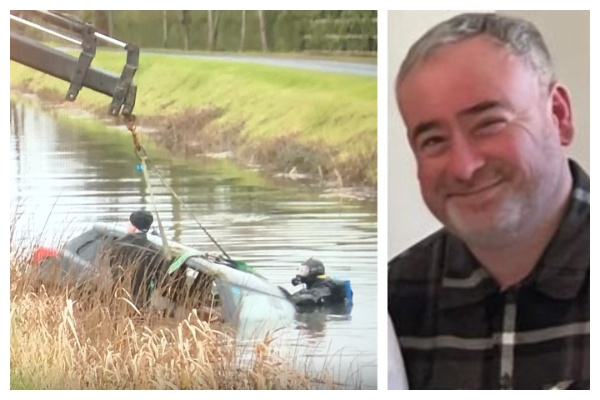 Efforts are made to hoist the car from the Canal in Kildare and (right) the late Jason Hallahan