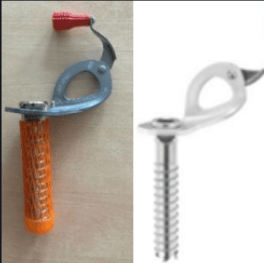 Other common names for the product (pictured below) include ice anchor and ice piton. 