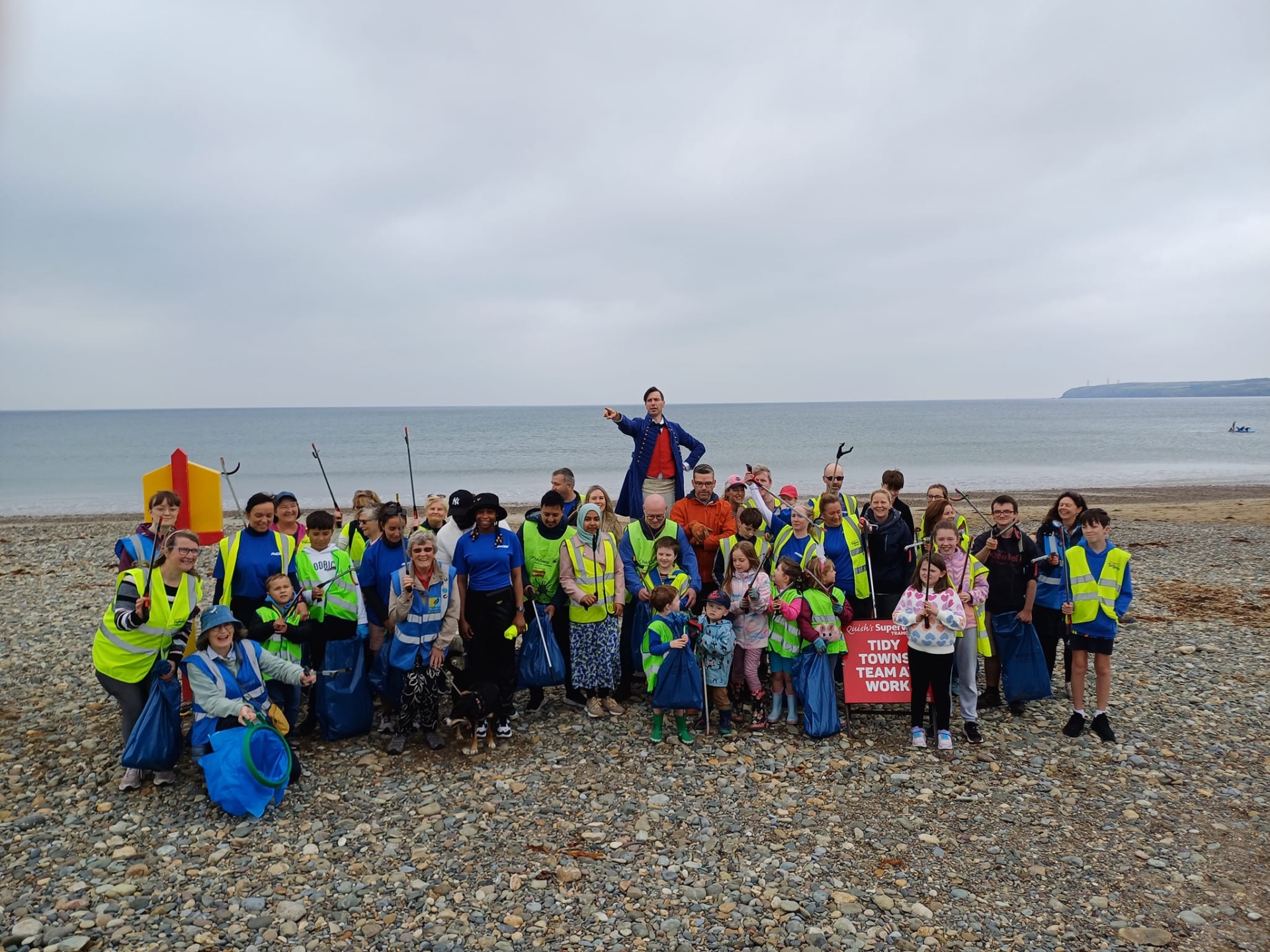 A group of volunteers in Tramore for the big clean up