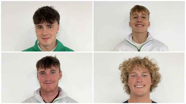 (Clockwise from top left) Luca Power & Jamie Flynn, Mens Youth; Tom Breen & Odhran Savage Mens Senior| PICTURES: Water Safety Ireland