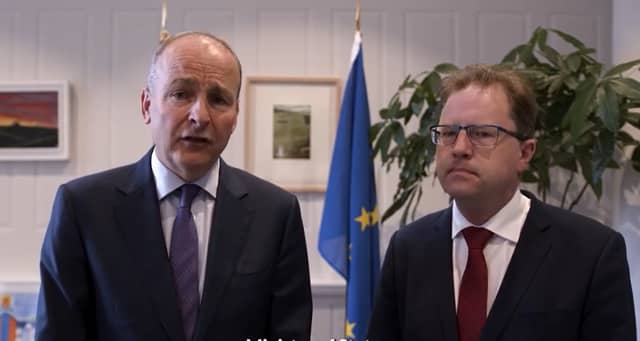Newly-appointed Minister of State James Lawless with Tánaiste Micheál Martin