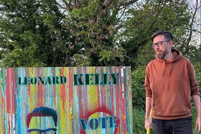 He used just seven posters, handmade by his wife Jeanette, during the 2019 local election, in which the independent politician was elected to Wexford County Council for the first time.