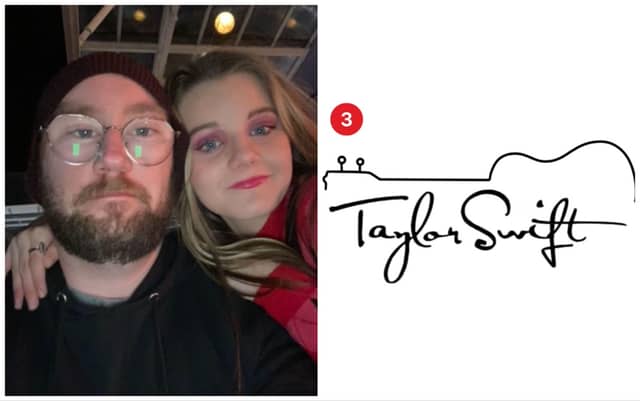 Kieran Walsh with his step-daughter Lauren, and the tattoo he is due to get