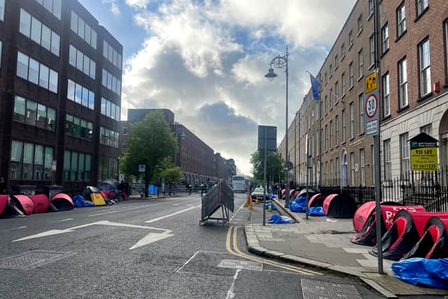 The operation to move the makeshift camp that began early on Wednesday morning comes amid increasing diplomatic tensions between the UK and Ireland after the Irish Government expressed concern about an upsurge of asylum seekers entering the state via the land border from Northern Ireland.