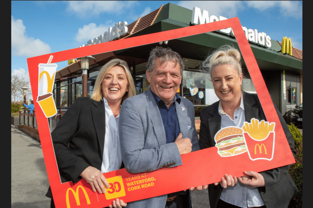 Wateford restaurant General Manager Siobhan Sanderson, Franchisee & Owner Joe Byrne & Business Manager Helena Power
