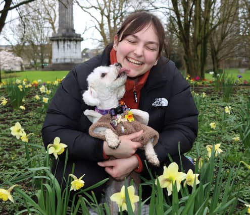 Courtney and her dog, Stitch / Picture: Adrian Butler