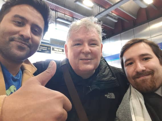 Darren Shan with co-creators and writers for the series Ijaz Iqbal (left) Max Aaron (right) | PICTURE: Darren Shan