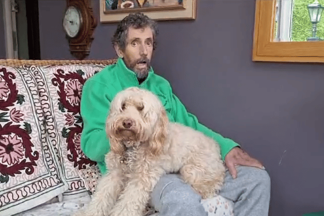 Charlie Bird with dog Tiger