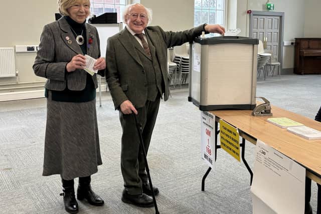 It is the first time Mr Higgins, 82, has been seen in public since he was discharged from hospital on Thursday.