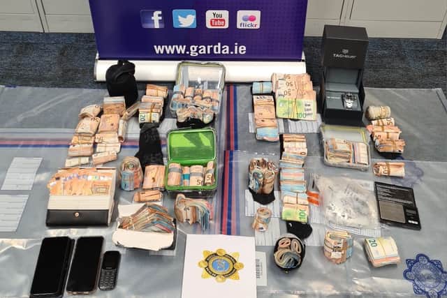 A designer watch valued at 10,000 euro and several mobile phones were also confiscated.