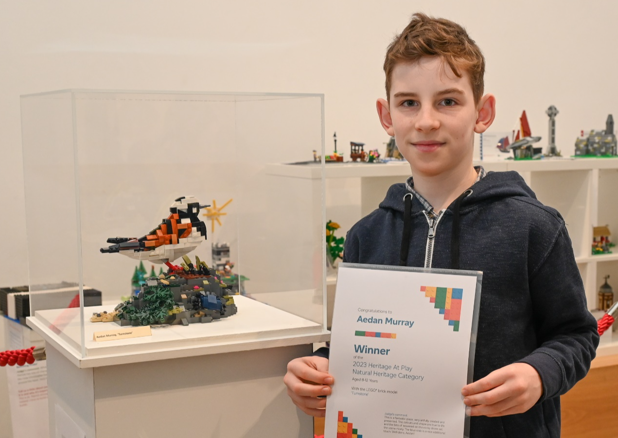 Aedan Murray with his LEGO® model of Turnstone