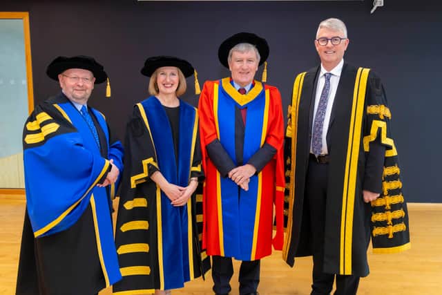 'The conferring of an honorary degree is the greatest and most prestigious accolade that a university can bestow on a person, and it is our great privilege to honour this year’s recipients who have excelled in their given fields. Their achievements align with the values of SETU, and we take great pride in celebrating their remarkable accomplishments. I would like to extend my congratulations to Dan Mulhall on the award of his Honorary Doctorate at today’s ceremony.'