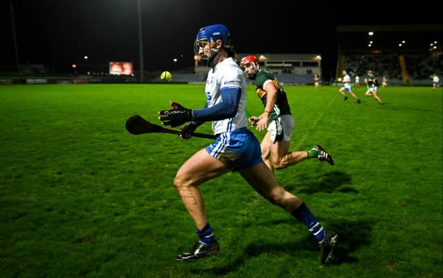 Waterford's Cillian Bonnar, son of former Tipperary player and manager Colm, in action against Kerry's Fionán MacKessy during this week's game in Tralee. Picture: Brendan Moran/Sportsfile