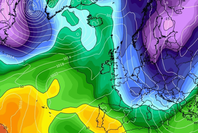 A cold blast of weather missing Ireland on the charts