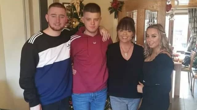 Mary Tobin, pictured with her three children last Christmas