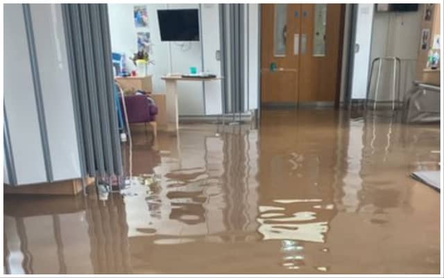 Flooding inside Midleton Community Hospital | PICTURE: X/Carlow Weather