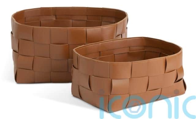 3. Recycled Faux Leather Set of 2 Baskets, £30, (€34) Habitat.