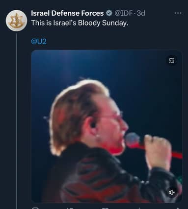 The post on X by Israel's Defence Forces