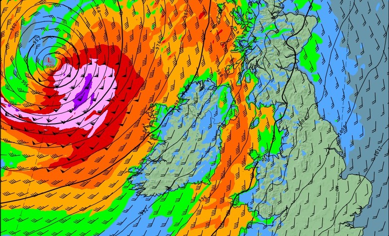 Storm Callum off the coast of Ireland