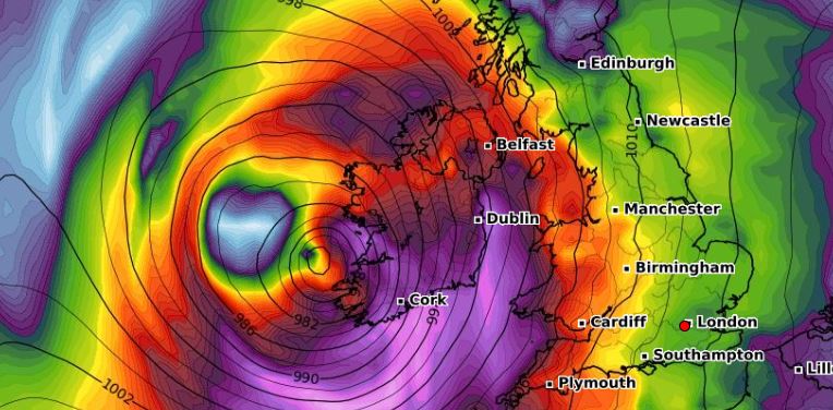 ALERT: Intense rain and strong winds forecast as Storm Agnes set to hit Ireland hard. PIC WX CHARTS