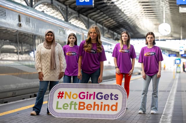 Mai Eladham, Mira Hendrickson, Pearl Byrne, Zoe Larkin and Tierna Bobbett were at Heuston Station at the launch of Iarnród Éireann and Bus Éireann’s partnership with I Wish for the 2024 STEM Showcase