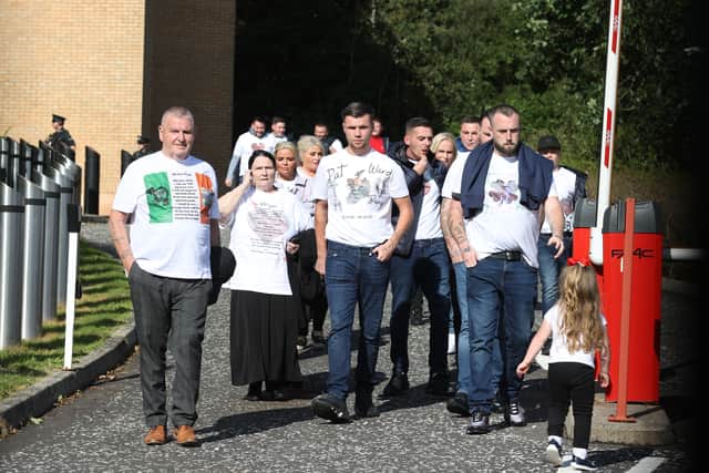 His children and members of the extended family were also present outside Dungannon Crown Court wearing t-shirts calling for justice to be served for Mr Ward.