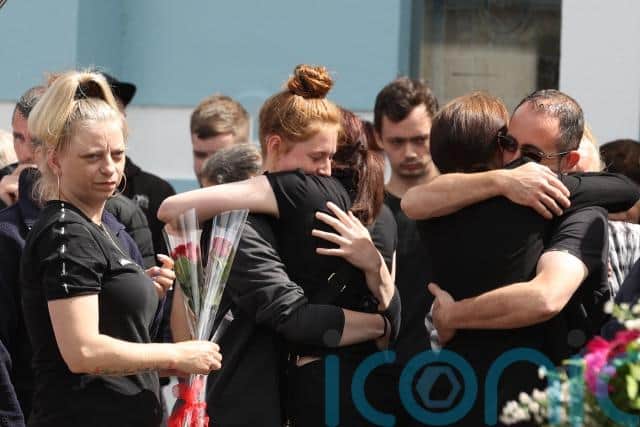 Ms McLoughlin’s niece, Rebecca McLoughlin, who was seriously injured in the incident, attended the funeral at St Anne’s Church in Sligo on crutches.