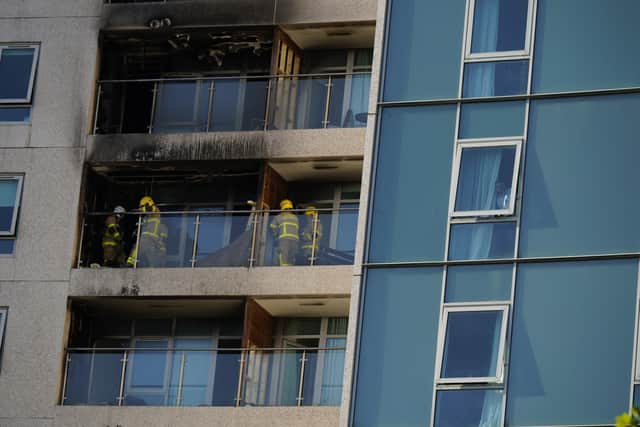 Hundreds of residents, onlookers and patrons from the neighbouring Crown Plaza hotel watched the blaze.