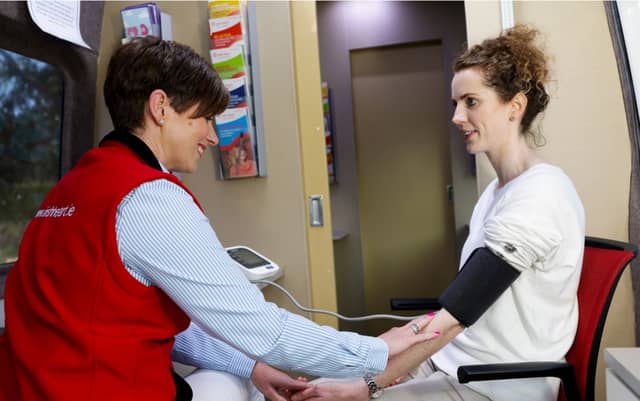 Róisín Duffy, nurse, Irish Heart Foundation and Caitriona Pollard, Health Check Manager, Irish Heart Foundation, at the launch of the charity's ‘Before Damage is Done’ campaign.