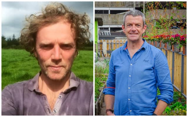 Waterford beef farmer Kieran Sullivan, left, and Mick Kelly, GIY founder