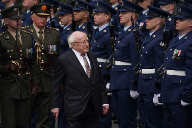 At Farmleigh, the president will be invited to watch a sports demonstration by young Gaelic games players.