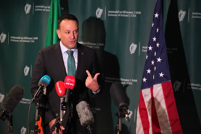 Sinn Fein leaders Mary Lou McDonald and Michelle O’Neill, Mr Varadkar and Sir Jeffrey are all in Washington this week for St Patrick’s Day events.