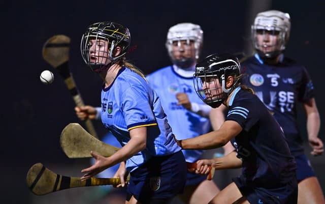 Aedin Slattery of UCD in action against Keeley Barry Corbett of SETU Waterford during the Ashbourne Cup. PIC: Sportsfile